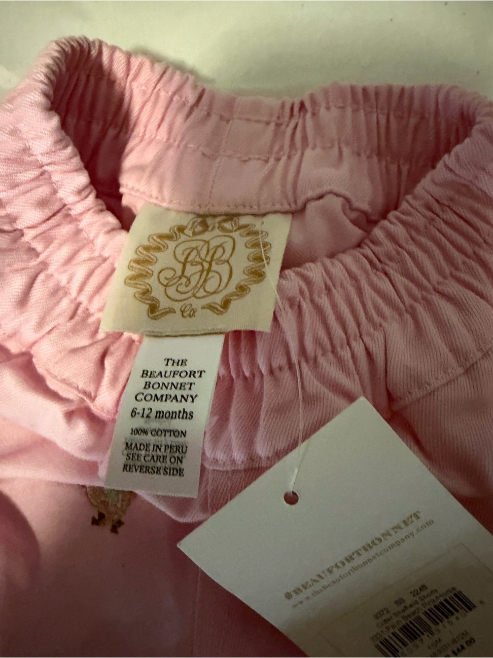 The Beaufort Bonnet Company Sheffield Shorts pink with racehorse appliqué - Picture 2 of 3
